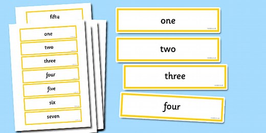 Number Words to Fifty Cards