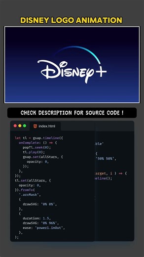 DISNEY LOGO ANIMATION using html css #coding #programming