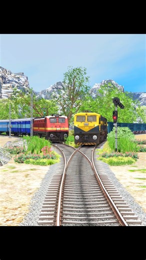 Two trains crossing on same track 😱 Follow For More interesting train videos @railroadfunz97 Train Crossing Railway Gate Forked Track Train Game #train #railroad #tracks #gaming #reels #explore #trending #foryou #like #follow #instagood #railfanning #game #trains #railways | Railroad Funz