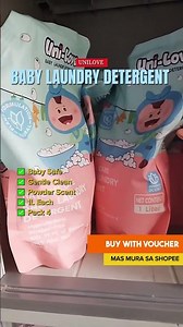 UniLove Baby Laundry Detergent 1L (Powder Scent) Pack of 4 #ShopeeTagToWin