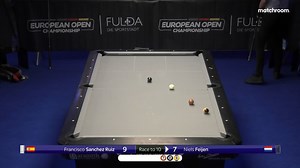 😮‍💨 After a mammoth contest on table 1, Francisco Sanchez Ruiz breaks clear of the Terminator's grip 🇪🇸 El Ferrari defeats Niels Feijen 👊 #EuropeanOpenPool 🇪🇺 | Matchroom Pool
