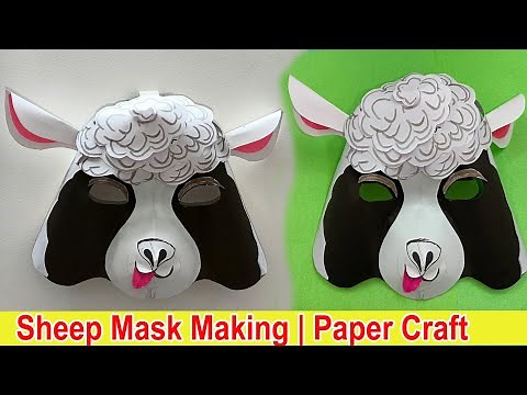how to make a sheep mask | animal mask making with paper | Lamb mask making | paper craft #sheep