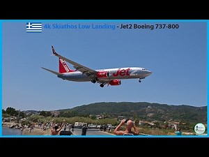 4K | Jet2 Skiathos Insane Low Landing Runway 01 | Boeing 737-800 | G-JZBB MAN JSI