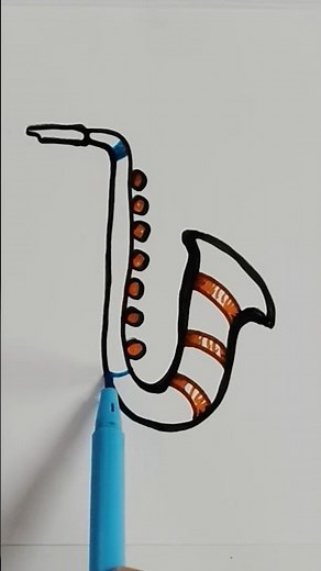 How to draw Saxophone | Drawing Made Easy | Tutorial #2 #Shorts #Illustration #easydrawing