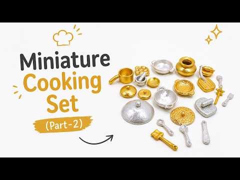 DIY Miniature Cooking Set Made with Clay (Part- 2) | Mini Clay Cookware Set | Clay Kitchen Utensils