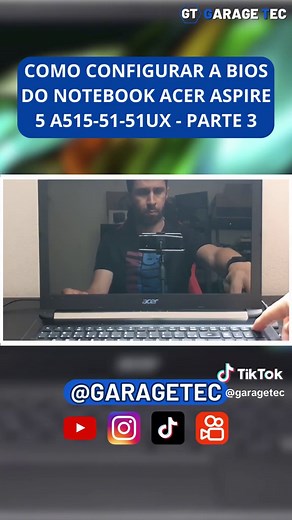 Configuração da BIOS do Notebook ACER ASPIRE 5 A515-51