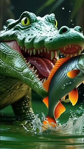 Crocodile Catches and Eats a Wild Animal