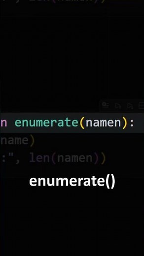 Was genau macht eigentlich enumerate() in Python? 😁 #python #pythoncode #pythontipps