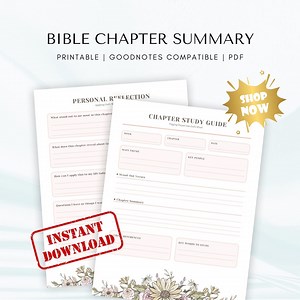 Bible Chapter Summary Worksheet | Bible Study Template (digital PDF) - Etsy