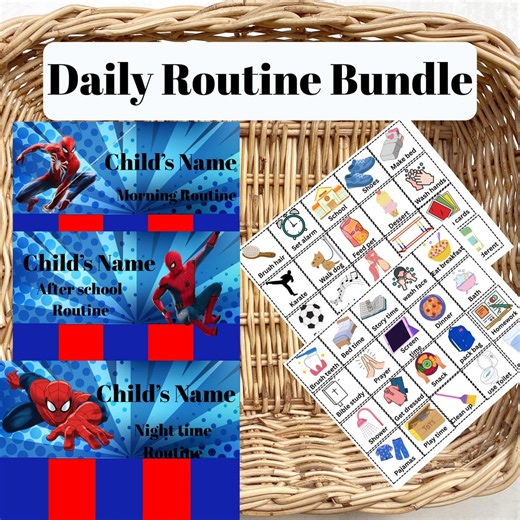 Tableau des routines des enfants imprimable | Routine du matin, du soir et après l'école | Programme visuel pour les enfants | Plus de 40 cartes à tâches | Téléchargement instantané - Etsy France