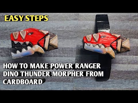 how to make power ranger dino thunder/super sentai abaranger morpher from cardboard