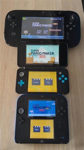 Super Mario Maker- Nintendo WiiU vs New 2DS XL vs 2DS Speed Comparison