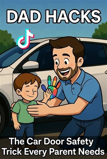 This simple dad hack could seriously save your toddler’s life 🚗✨ Just stick a colourful hand-print sticker on the side of your car — teach your little one to always place their hand on it when exiting, so they stay safely by the door, not running into the road. It’s easy, smart and something every parent should know. Want more clever parenting tricks? 👇 #DadHacks #ParentingTips #ToddlerSafety #CarSafety #LifeHacks