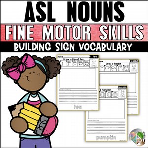ASL Worksheets Nouns Building Sign Vocabulary - Directed Drawing
