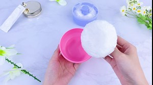2Pcs Baby Body Cosmetic Powder Puff Body Powder Puff and Container Case (Pink and Blue) (2pcs)
