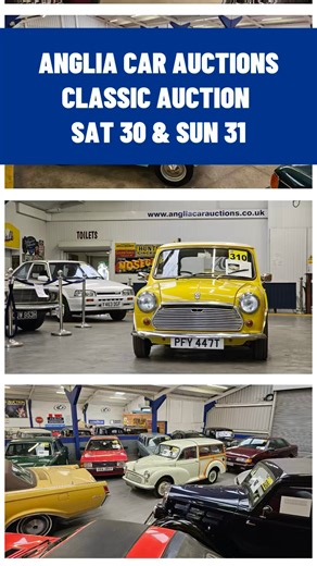 Anglia Car Auctions Classic Auction Saturday 30th & Sunday 31st August 🔗 https://angliacarauctions.co.uk/auctions/2718-30-Aug-2025 Viewing Thursday 28 & Friday 29 August from 9am until 4pm (closing at 5pm) Open to the public on both sale days, gates open at 9am. Admission is free to both viewing and the auction, catalogues cost £5 Walk-round description If you are unable to attend either of the viewing days or the auction itself, we can provide a walk-round description over the telephone during