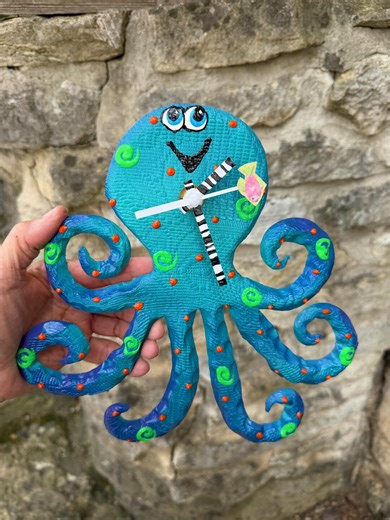 Handmade Ceramic Octopus Wall Clock, Whimsical Beach Decor - Etsy