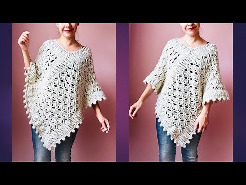 Poncho a crochet para mujer ¡Paso a paso!