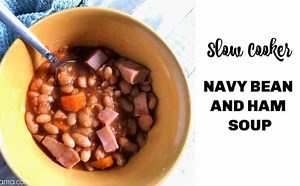 Slow Cooker Navy Bean and Ham Soup