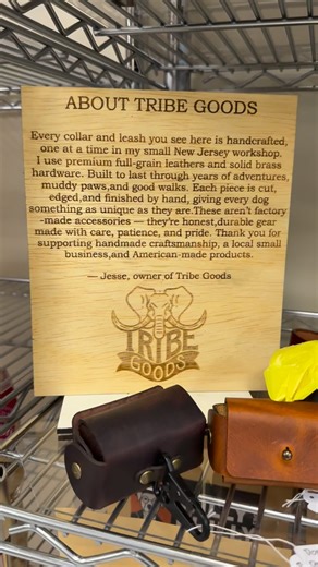 Our 6th and final consignment vendor is @tribegoods.co ! Handcrafted leather waste bag holders, collars xs-xl & leashes . You have the option to get your collars engraved as well! | Doggie Beach Boutique