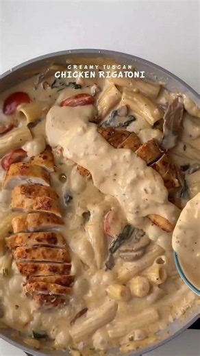 creamy Tuscan chicken rigatoni #fypp #food #homecuisine #recipe #cooking #foodie #viral #easyrecipe