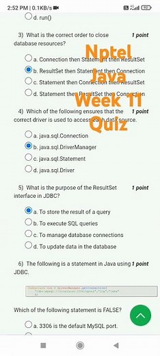 Nptel Java Week 11 Assignment Answers #nptelcourseanswers #nptel