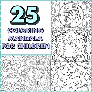 Kids Coloring Pages Printable | Mandala Coloring Pages for Kids | Kids Animal Coloring Pages | Kids Coloring Sheets | Mandala for Kids - Etsy