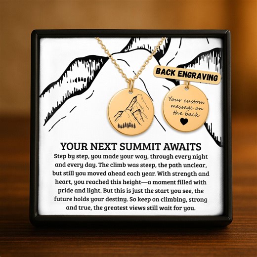 Graduation Necklace – Custom Engraved Mountain Pendant, College Degree Gift - Etsy