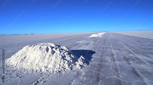 Bolivian Salt flats Industrial commercial production of harvested salt for Global consumption Altiplano Salar de Uyuni South America