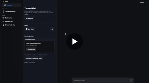 ThreadMind Update: RAG-Powered Knowledge Base for Conversational AI | Abu Junaeid Shoaib posted on the topic | LinkedIn