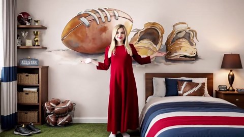 Football Wallpaper Watercolor Football Wall Decal Boys Sports Room Wall Mural Peel And Stick Wallpaper Kids Football Bedroom Decor