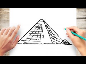 How to Draw Pyramid of Giza Step by Step