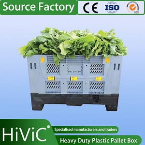[Hot Item] Heavy Duty HDPE Foldable Plastic Crate Bulk Cargo Storage Foldable Pallet Box Industrial Commercial Stackable Plastic Pallet Box
