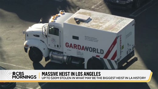 One of the largest heists in California history was conducted on Easter Sunday. Officials say a security company’s storage facility was broken into — and as much as $30 million was stolen without setting off any alarms. https://cbsn.ws/3J3bjn8 | CBS Mornings