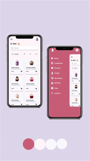 UIUX on Instagram: "Dessert Delivery App UI 💕🍭 A sweet app concept designed for smooth ordering and clean animations. Tap the menu icon to explore options and navigate with ease ✨ 📩 For projects & collaborations: uiux605@gmail.com #uiux #figma #uxdesign #uidesign #userexperience #appdesign #instgram"