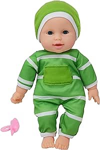 The New York Doll Collection 11 inch Soft Body Baby Doll in Gift Box - 11" Baby Doll Toy for Kids, Boys, Girls and Toddlers - Baby Doll Pacifier Accessory Included