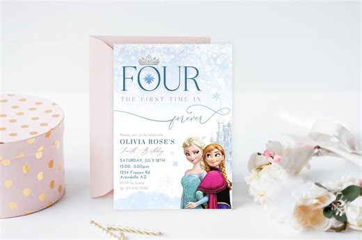 Frozen Birthday Invitation | Elsa Birthday Invitation | Elsa Party | Invite | Editable Birthday Template Instant Download | Frozen 4 - Etsy