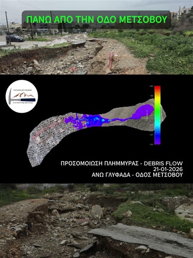 Πώς "κατεβαίνει το βουνό"; Πλημμύρες στη Γλυφάδα #flood #Glyfada #debris flow