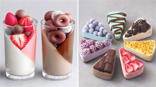 Mini Mousse Cups & Dessert Slice Art 🍓🍫 | Satisfying No-Bake Treats Tutorial