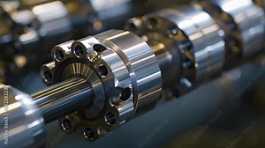 The delicate and precise joints of a drive shaft are on full display in this image with each one playing a crucial role in maintaining a smooth and efficient transfer of energy. Stock Video