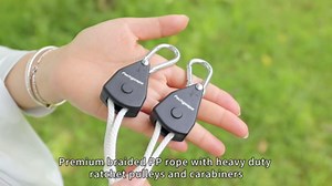 Retractable Travel Clothesline, Portable Clothes Line with Heavy Duty Pulleys & Carabiners, Windproof Clothes Drying Rope for Outdoor Camping, Travel, Indoor Home Use (White, 19 Feet Long)