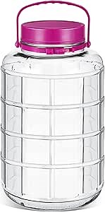 Bokon 2 Gallon Glass Jar with Lid and Handle Wide Mouth Airtight Dry Food Storage Pickling Mason Jar Glass Water Jug for Fermenting Sun Tea Kombucha Kefir Water Storing Canning (1 Pcs)