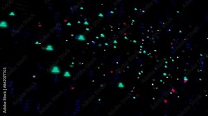 Icon, hologram and black background for global networking with communication, digital interface and virtual display. Technology, social and worldwide or international engagement, exchange and economy