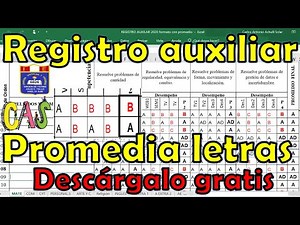 Registro auxiliar con promedio automático en letras
