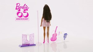 Barbie Pop Star Doll Dressed in Iridescent Skirt with Microphone and Pink Hair, Gift for 3 to 7 Year Olds