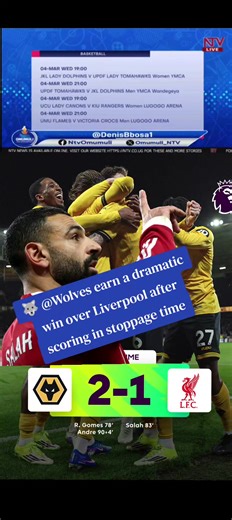 Wolves Dramatic Stop-Time Win Over Liverpool