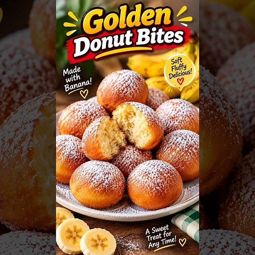 Banana Donut Bites | Soft, Fluffy & So Easy #easyrecipes #donuts