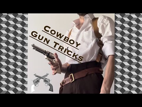 Single action revolver cowboy gun tricks. Fast draw, road agent spin, quad shot, rapid fire…