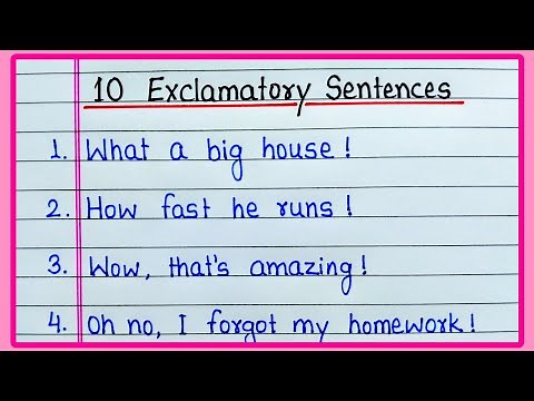 10 Exclamatory Sentences | Exclamatory Sentence 10 examples | Examples of Exclamatory Sentences