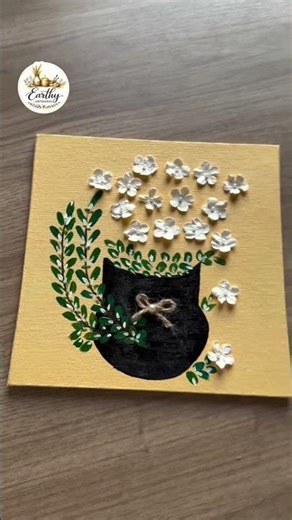Aesthetic Handmade Flower Pot Canvas 🌿 | Calm & Relaxing DIY Art | Earthy Arts